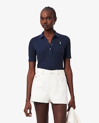 Slim Fit-Polohemd L.12.D aus Pointelle-Spitze
