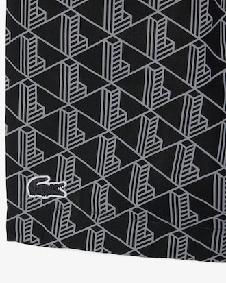 Pyjamashorts aus Popeline mit Monogramm-Print