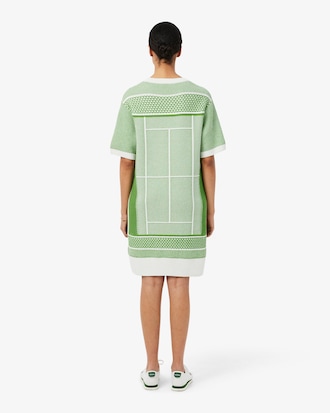 Tennis-Strickkleid aus Jacquard