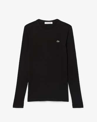 Slim Fit-T-Shirt aus gerippter Baumwolle