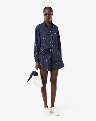 Oversized-Hemd mit Jacquard-Motiven