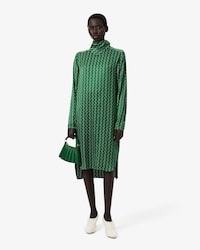 Kleid Runway aus Satin mit Schal und Print