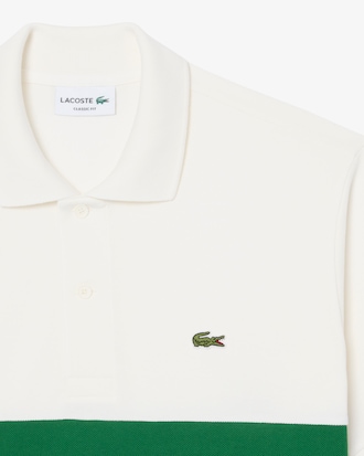 Classic Fit-Polohemd aus Petit Piqu&eacute; mit Colorblock-Design