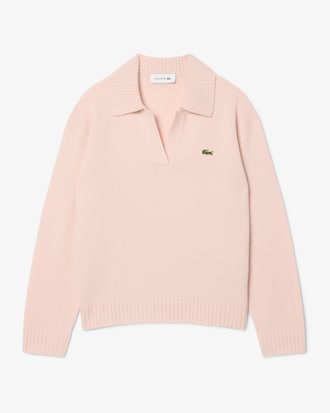 Pullover aus Kaschmir mit 3D-Strick und Polokragen