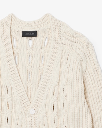 Cardigan Runway mit durchbrochenem Zopfmuster