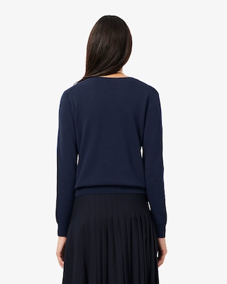 Nahtloser Pullover mit V-Ausschnitt