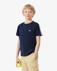 T-Shirt aus gestreifter Baumwolle mit Logo