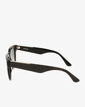 Ovale Acetat-Sonnenbrille mit Kroko-Print