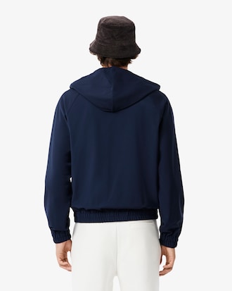 Jacke aus Flanell-Baumwollgemisch mit Kapuze