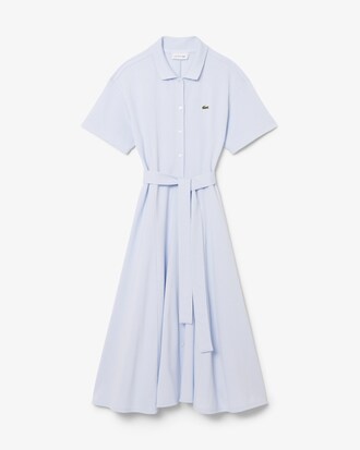 Flared-Polokleid aus Mini-Piqu&eacute;