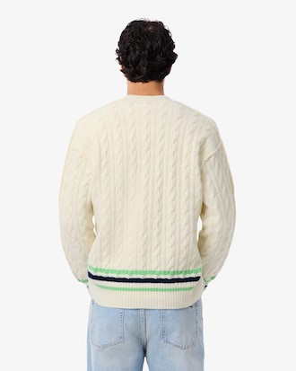 Cardigan aus Wolle mit Zopfmuster