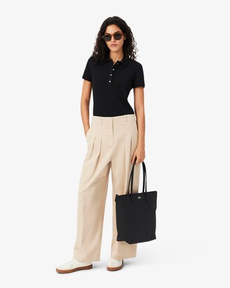 Slim Fit Damen LACOSTE Poloshirt aus Stretch-Baumwoll-Piqu&eacute;