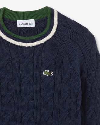 Pullover aus Wolle und Baumwolle mit Rundhalsausschnitt