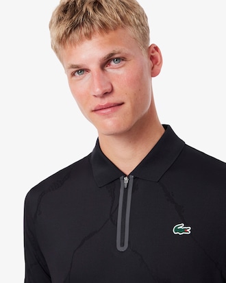 Tennis-Polohemd aus Jacquard mit Kroko-Print und Ultra-Dry-Technologie