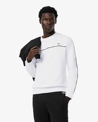 Fleece-Sweatshirt mit Logo-Einfassung