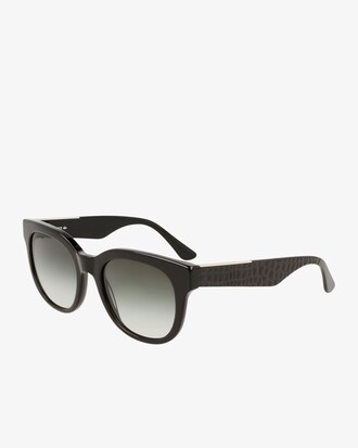 Ovale Acetat-Sonnenbrille mit Kroko-Print