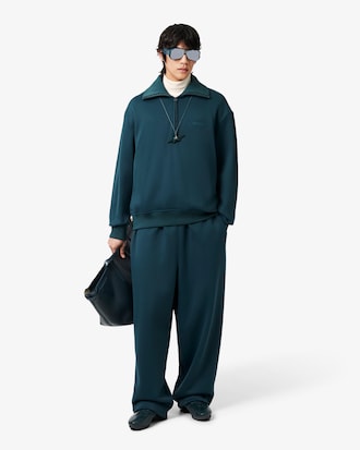 Runway Satin-Sweatshirt mit hohem Kragen und Rei&szlig;verschluss
