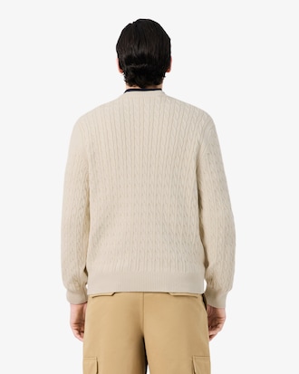 Strickpullover mit Intarsien-Zopfmuster