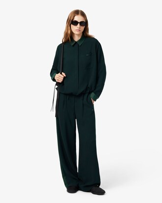 Oversized-Hemd mit Satin-Akzent