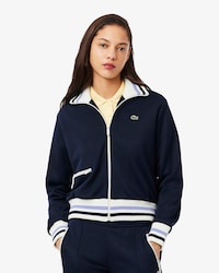Sweatshirt mit Reißverschluss und Streifendetails