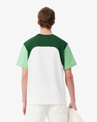 Jersey-T-Shirt aus Baumwolle mit Colorblock-Design