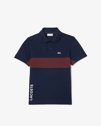 Polohemd aus Petit Piqué mit Kontrastband