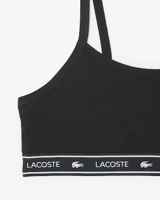 Sport-BH aus Stretch-Baumwolle mit Logoband
