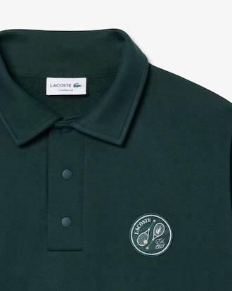 Sweatshirt mit Polokragen und Badge-Akzenten