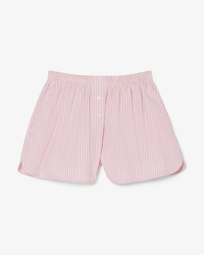 Weite Shorts mit Streifen aus leichter Popeline