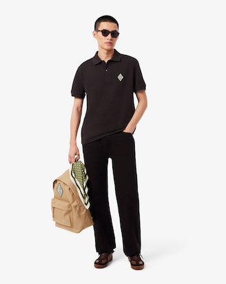 Classic Fit-Polohemd mit Badge-Akzent aus Piqué