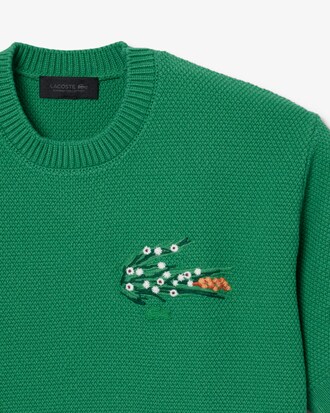 Pullover Runway aus Piqu&eacute; mit blumigem Krokodil