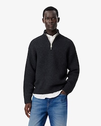 Pullover aus Wolle mit hohem Kragen und Rei&szlig;verschluss