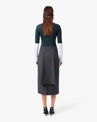 Runway mittellanger Rock mit Pattendetail
