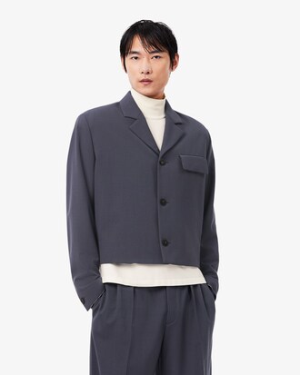 Veste tailleur courte jacquard D&eacute;fil&eacute;