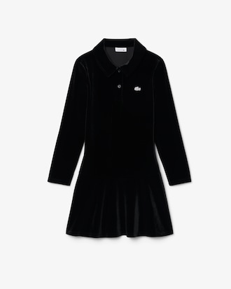 Robe polo en velours brillant stretch