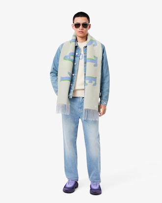 Écharpe laine marquage jacquard