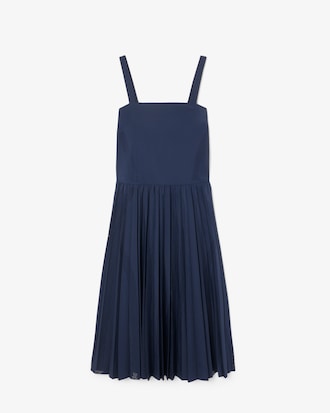 Robe longue plissée à bretelles