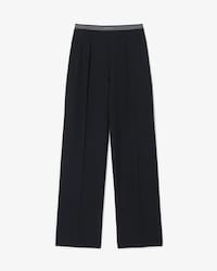 Pantalon &agrave; plis laine m&eacute;lang&eacute;e oversize