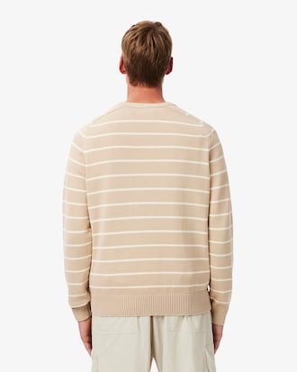 Pull coton rayé col rond