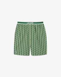 Short de pyjama popeline imprim&eacute; monogramme
