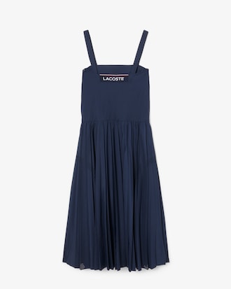 Robe longue plissée à bretelles