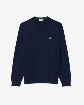 Pull coton uni col rond