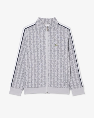 Sweatshirt mixte col montant zipp&eacute; monogramme