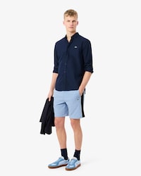 Short regular fit color-block molleton