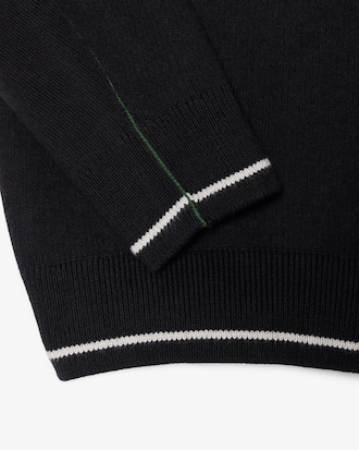 Polo manches longues coton et laine