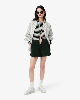 Short wide fit velours c&ocirc;tel&eacute;