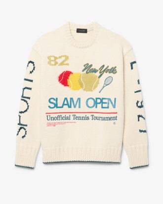 Pull graphique intarsia broderie D&eacute;fil&eacute;