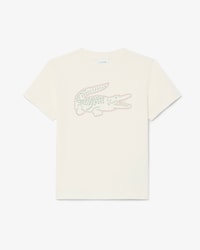 T-shirt coton avec crocodile brod&eacute;
