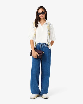 Polo manches longues oversize satiné