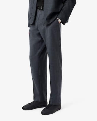Pantalon de costume laine feutr&eacute;e regular fit